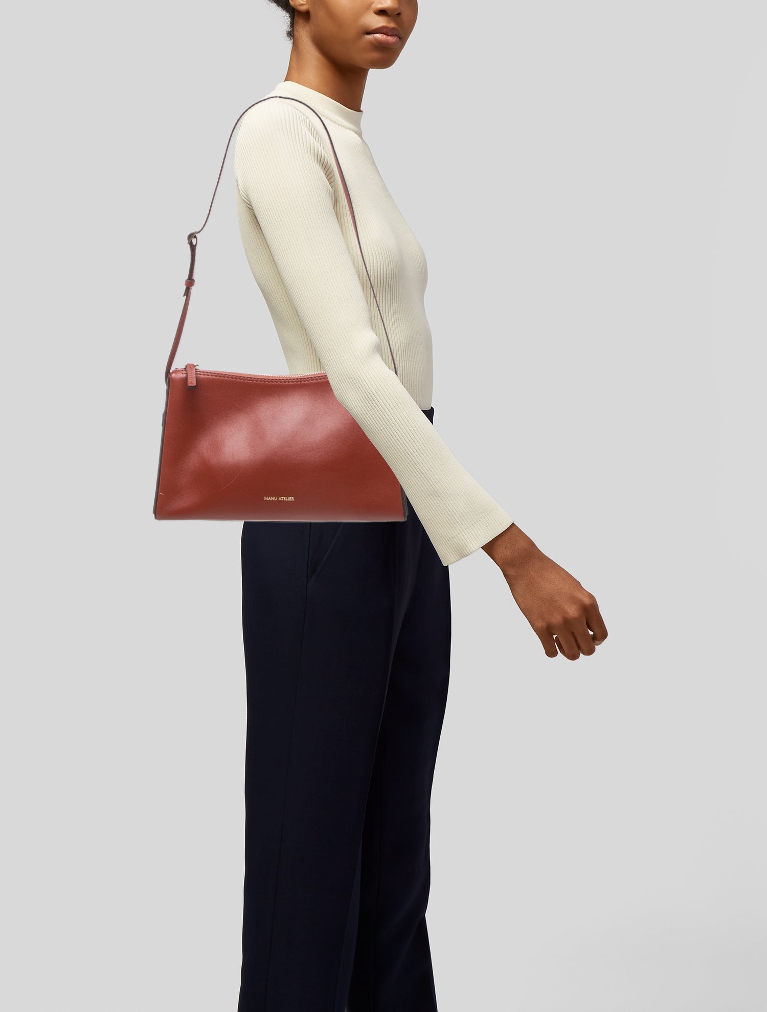 Manu Atelier Leather Shoulder Bag