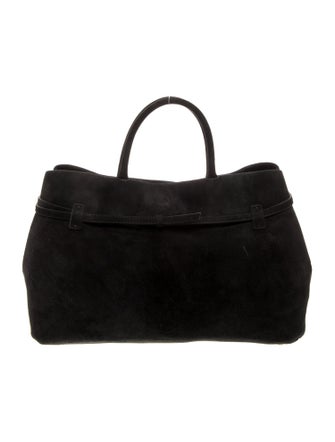 Manu Atelier Suede Top Handle Bag