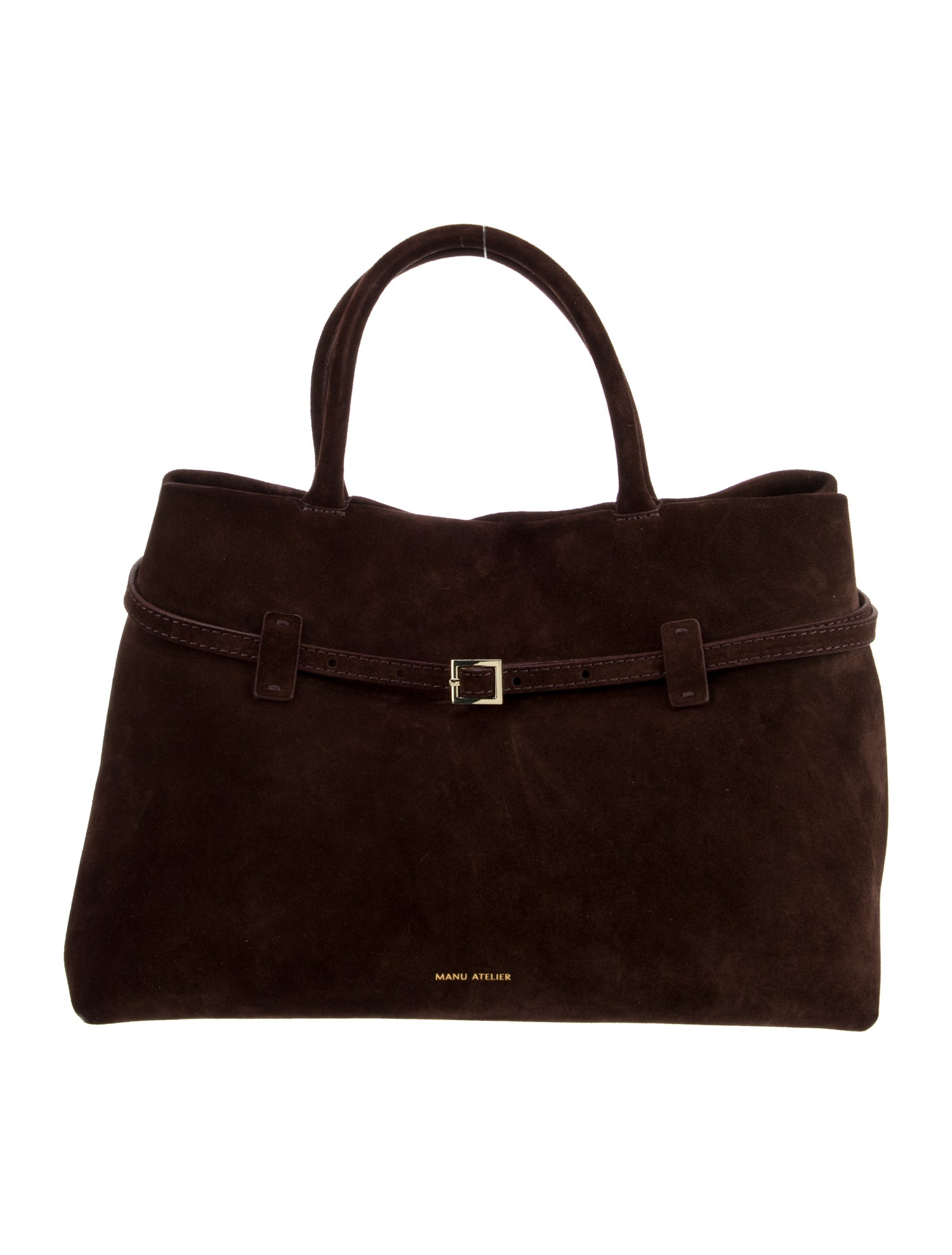 Manu Atelier Suede Top Handle Bag