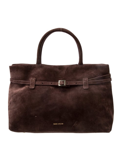 Manu Atelier Suede Top Handle Bag