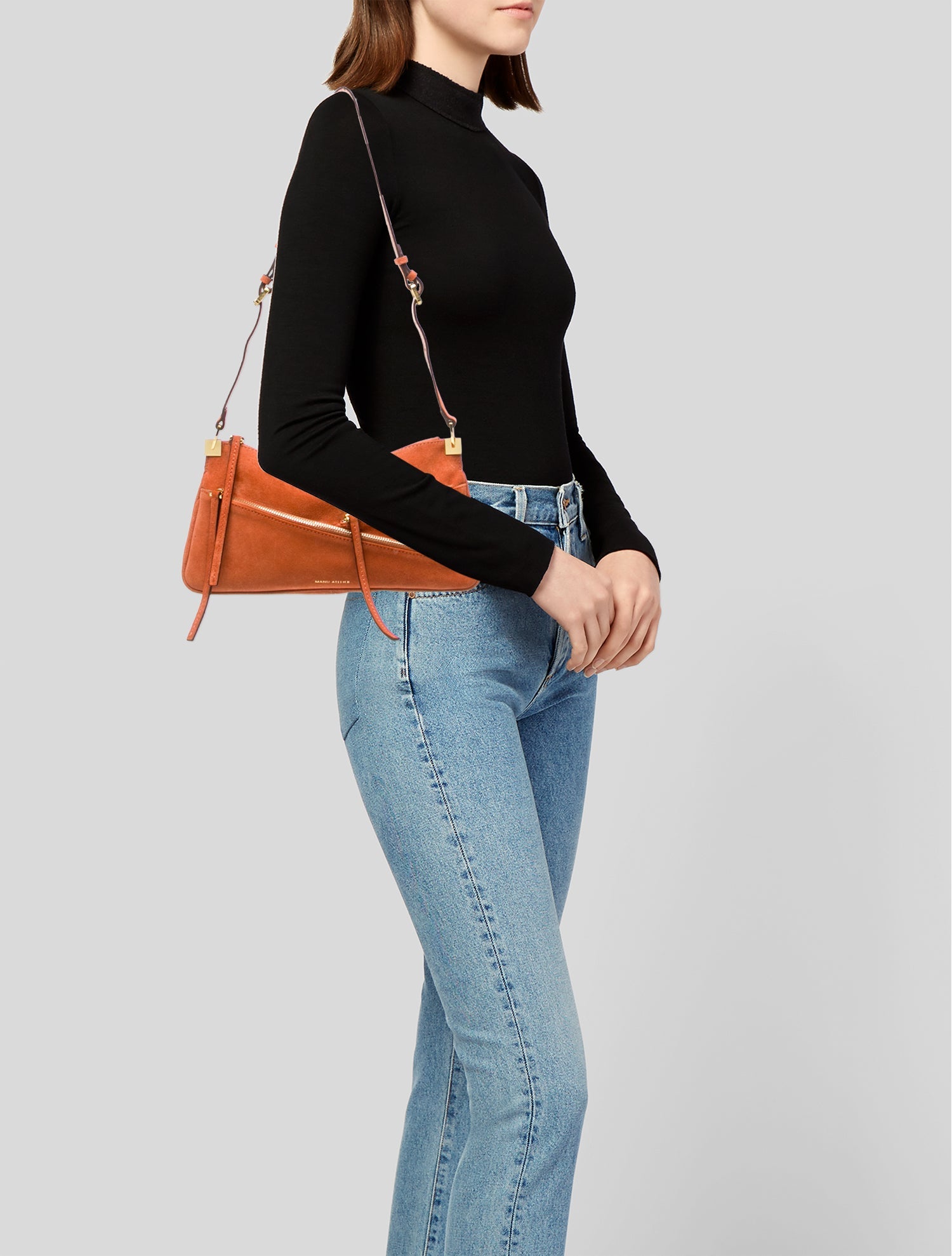 Manu Atelier Suede Shoulder Bag