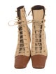 Manu Atelier Leather Colorblock Pattern Lace-Up Boots