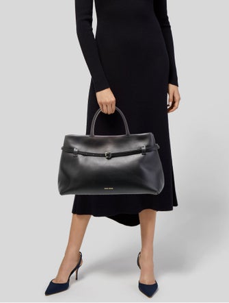 Manu Atelier Leather Top Handle Bag