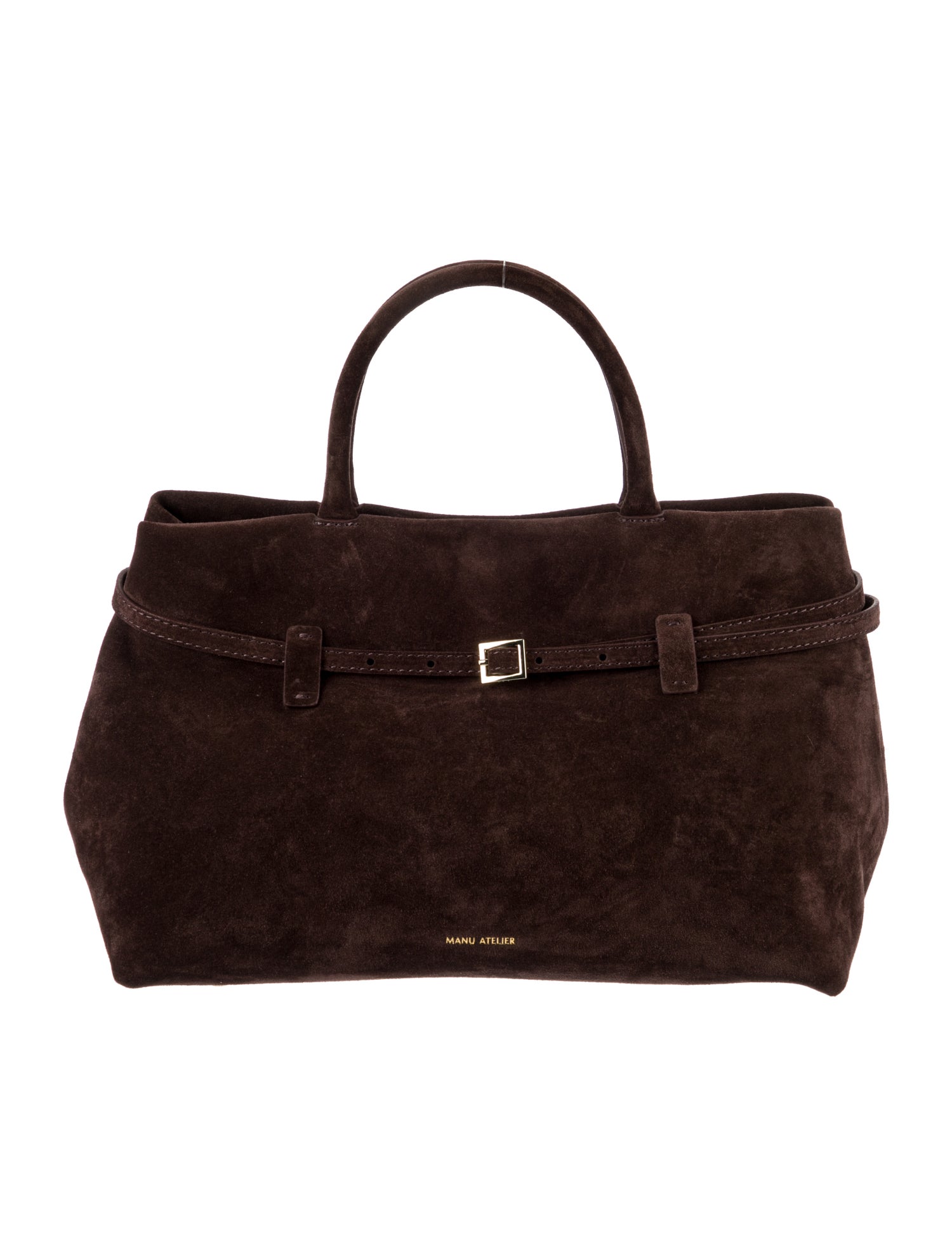 Manu Atelier Suede Top Handle Bag