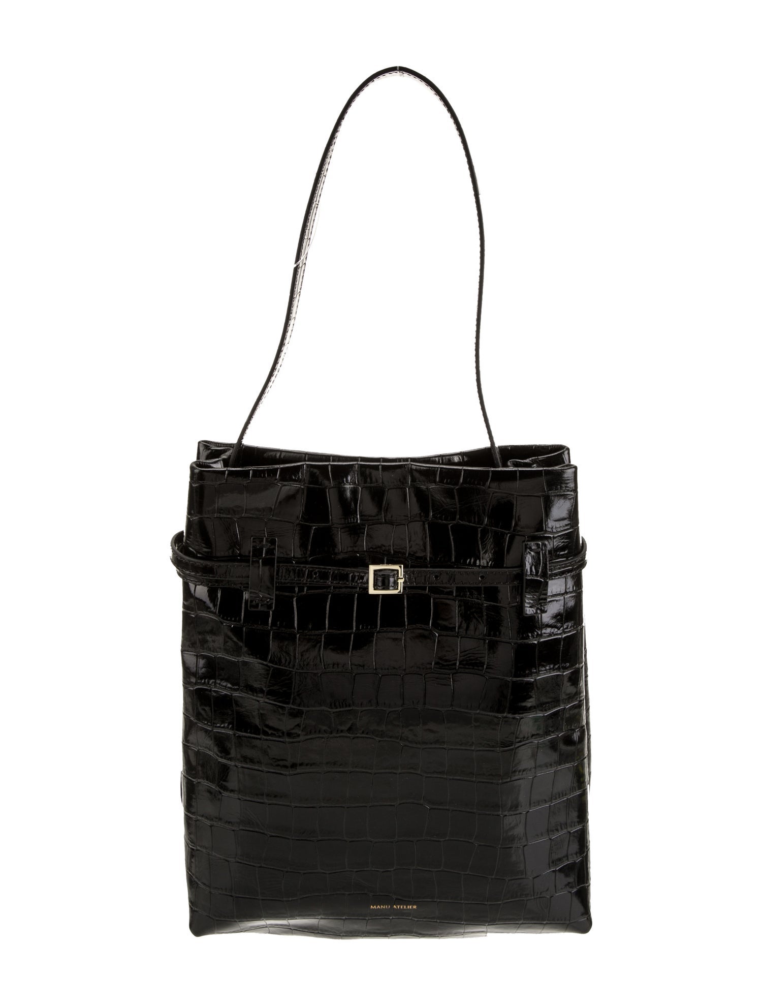 Manu Atelier Embossed Leather Shoulder Bag