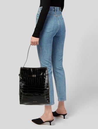 Manu Atelier Embossed Leather Shoulder Bag