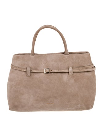 Manu Atelier Suede Top Handle Bag