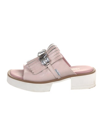 Marco Moreo Leather Crystal Embellishments Slides