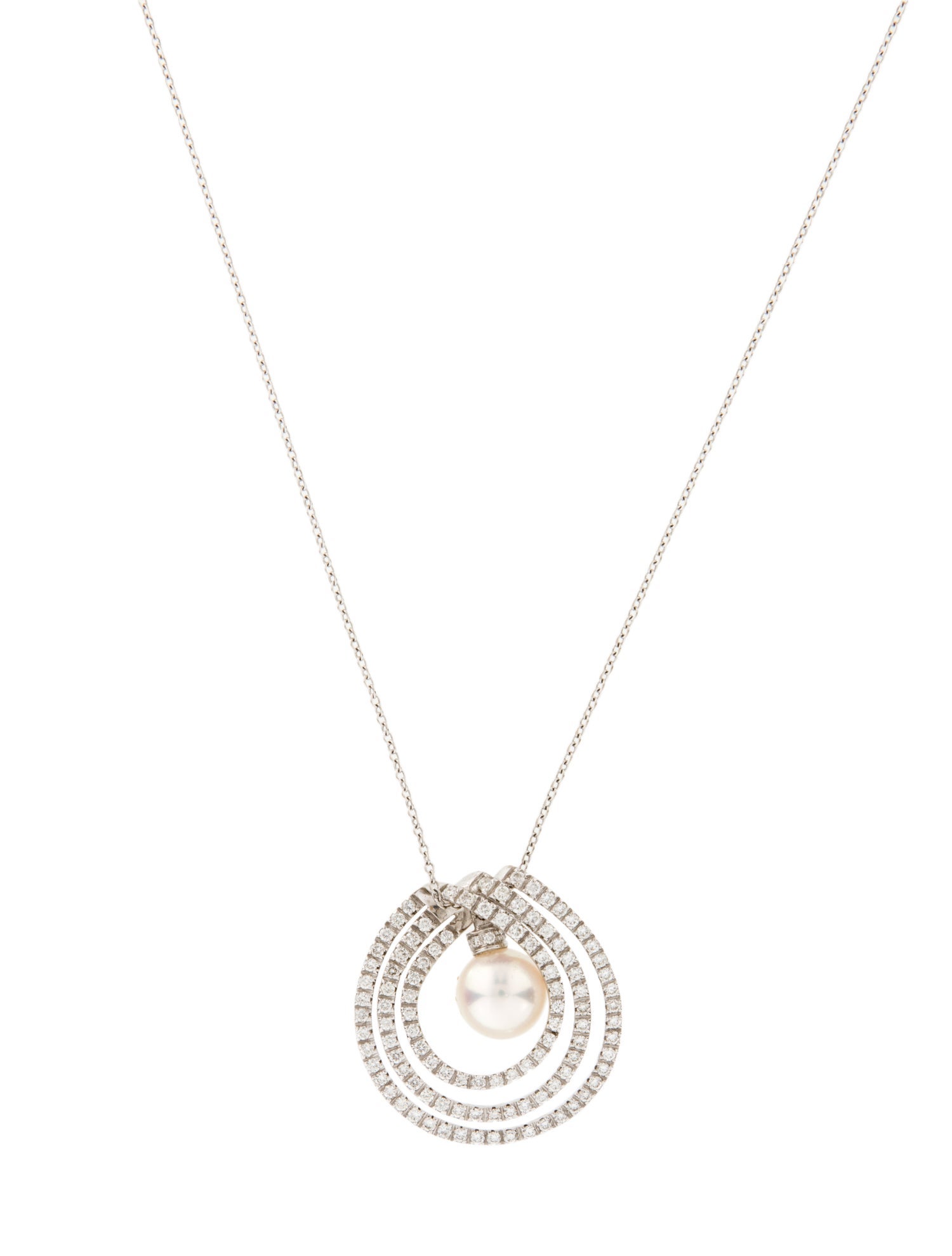 Mastoloni Pearls 18K Pearl & 1.07ctw Diamond Swirl Pendant Necklace