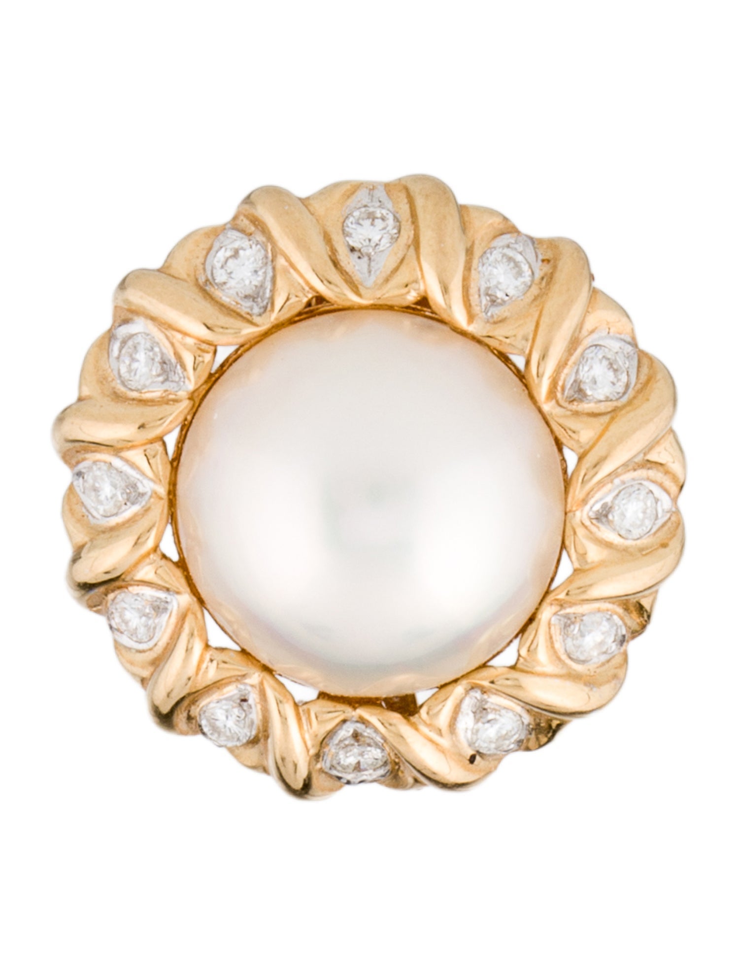 Mastoloni Pearls 18K Mabe Pearl & Diamond Single Clip-On Earring