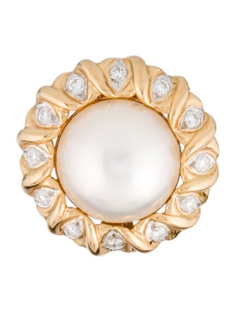 Mastoloni Pearls 18K Mabe Pearl & Diamond Single Clip-On Earring