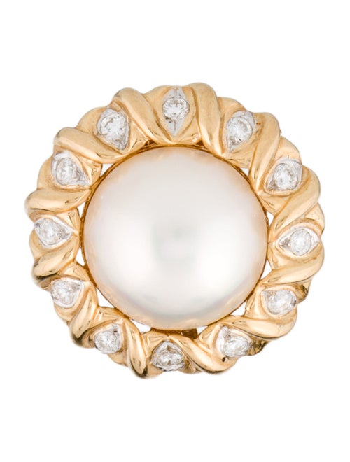 Mastoloni Pearls 18K Mabe Pearl & Diamond Single Clip-On Earring