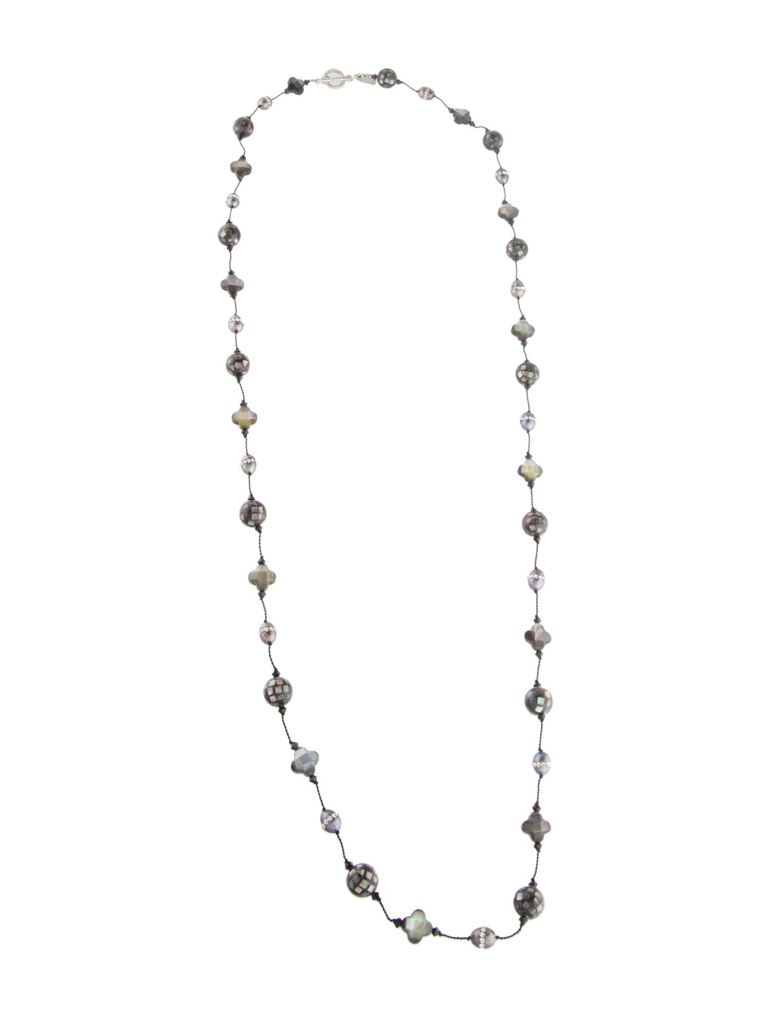 Margo Morrison Pearl, Mother of Pearl & Crystal Station Necklace