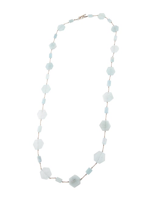Margo Morrison Crystal & Aquamarine Hexagonal Station Necklace