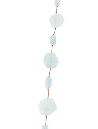 Margo Morrison Crystal & Aquamarine Hexagonal Station Necklace