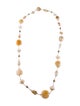 Margo Morrison Agate, Chalcedony, Pyrite & Rutilated Quartz Bead Strand Necklace