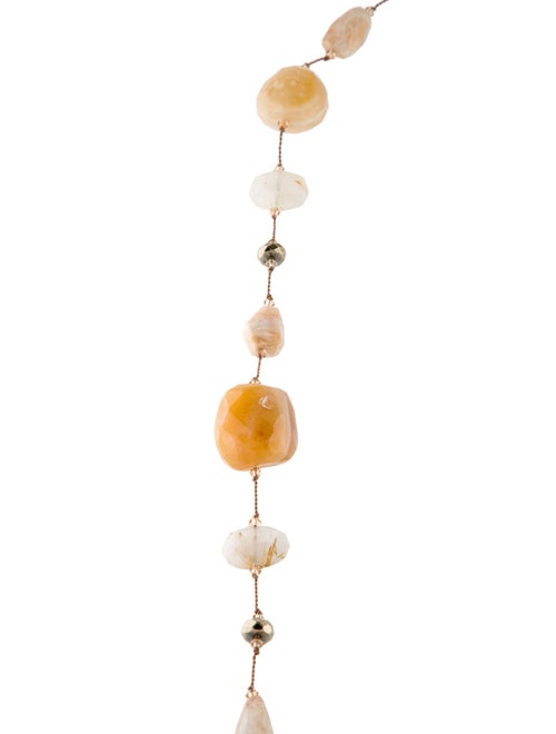 Margo Morrison Agate, Chalcedony, Pyrite & Rutilated Quartz Bead Strand Necklace
