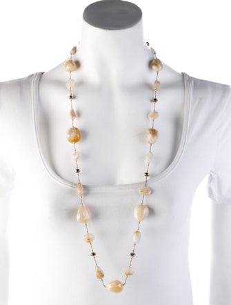 Margo Morrison Agate, Chalcedony, Pyrite & Rutilated Quartz Bead Strand Necklace