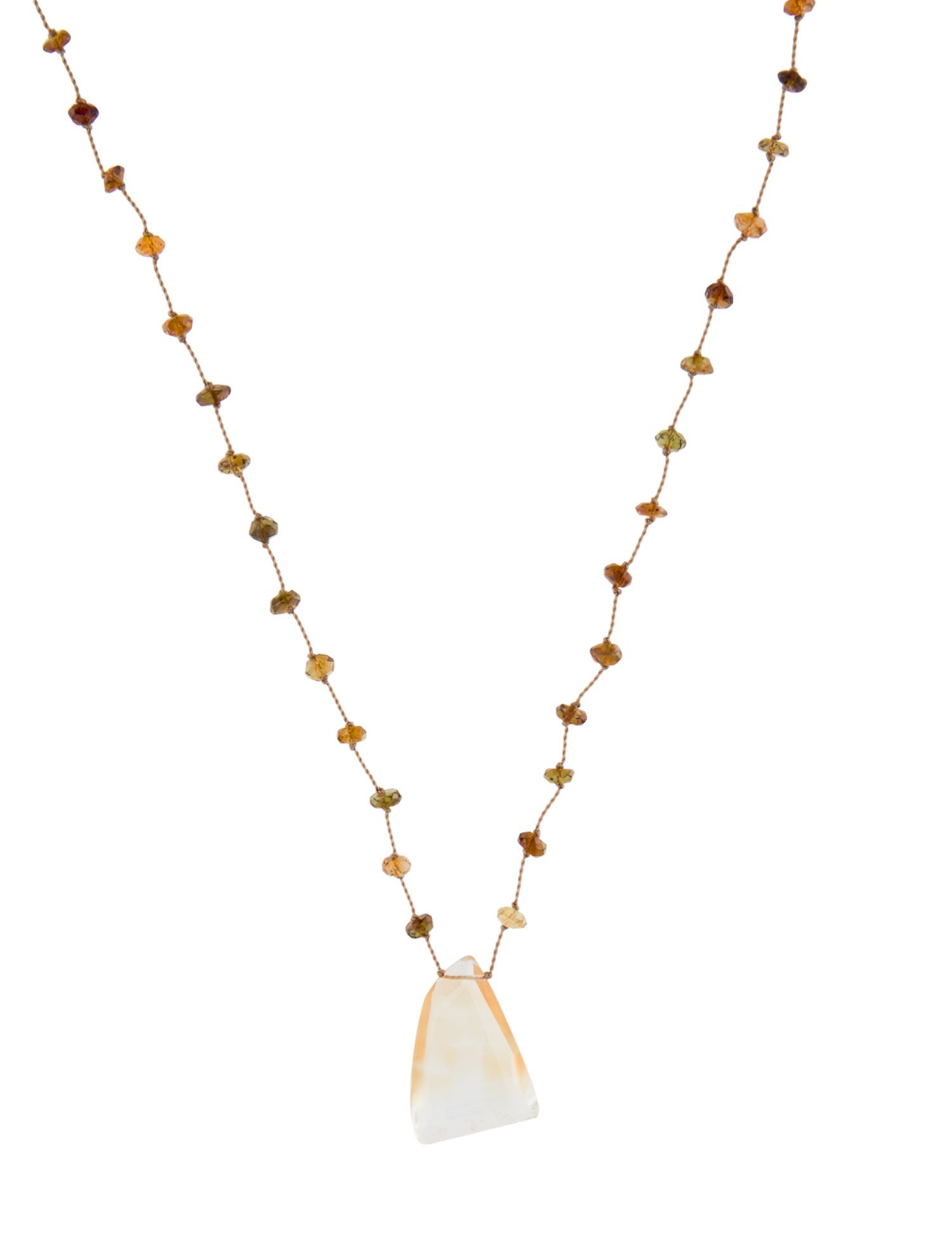 Margo Morrison Tourmaline & Citrine Pendant Necklace