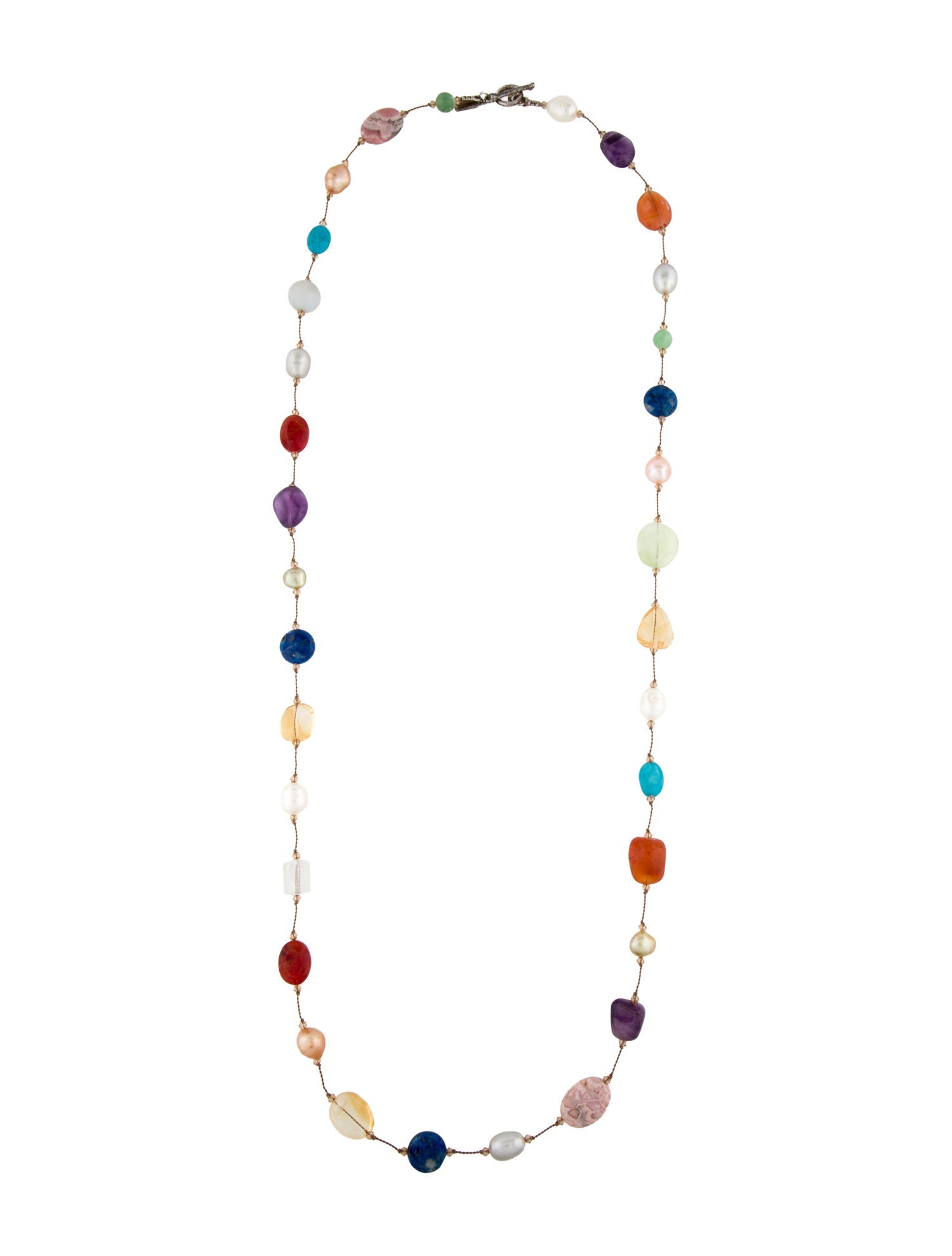 Margo Morrison Pearl, Crystal & Multistone Bead Strand Necklace