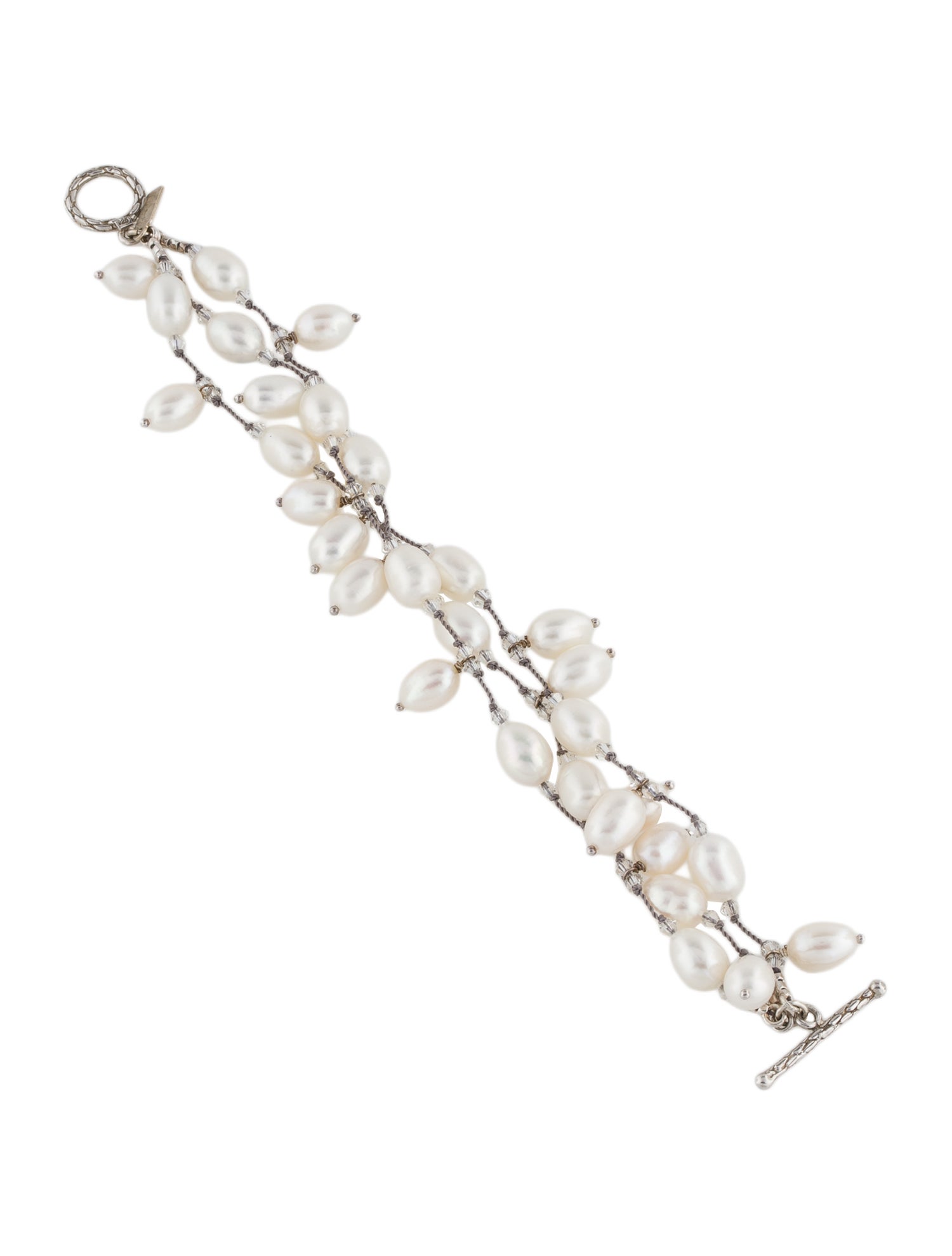 Margo Morrison Pearl & Crystal Multistrand Bracelet