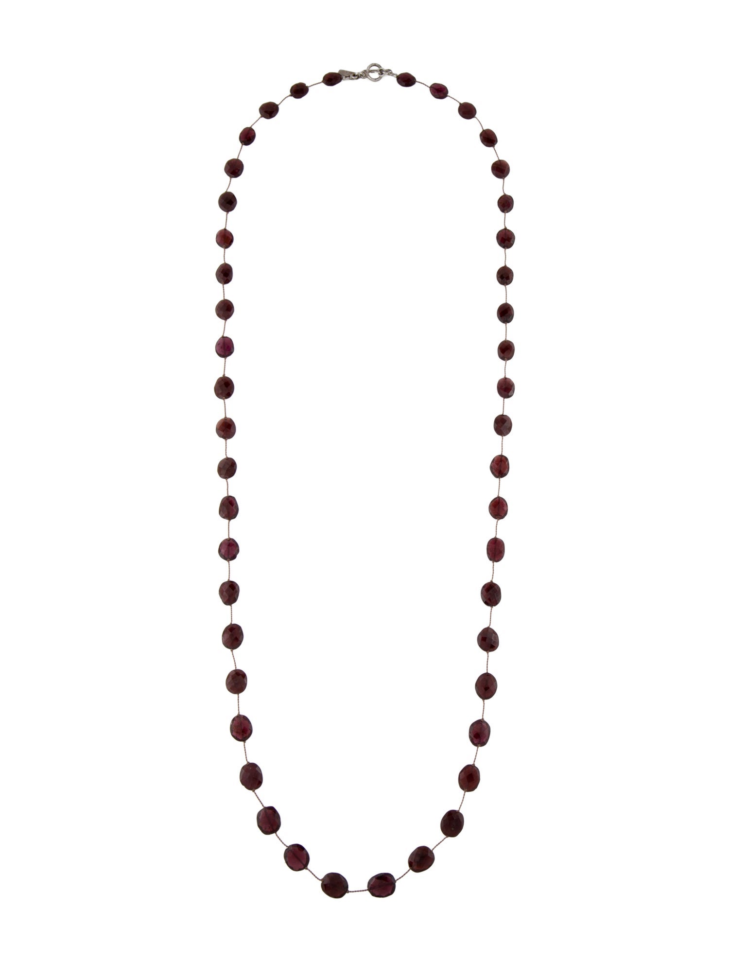 Margo Morrison Garnet Long Station Necklace