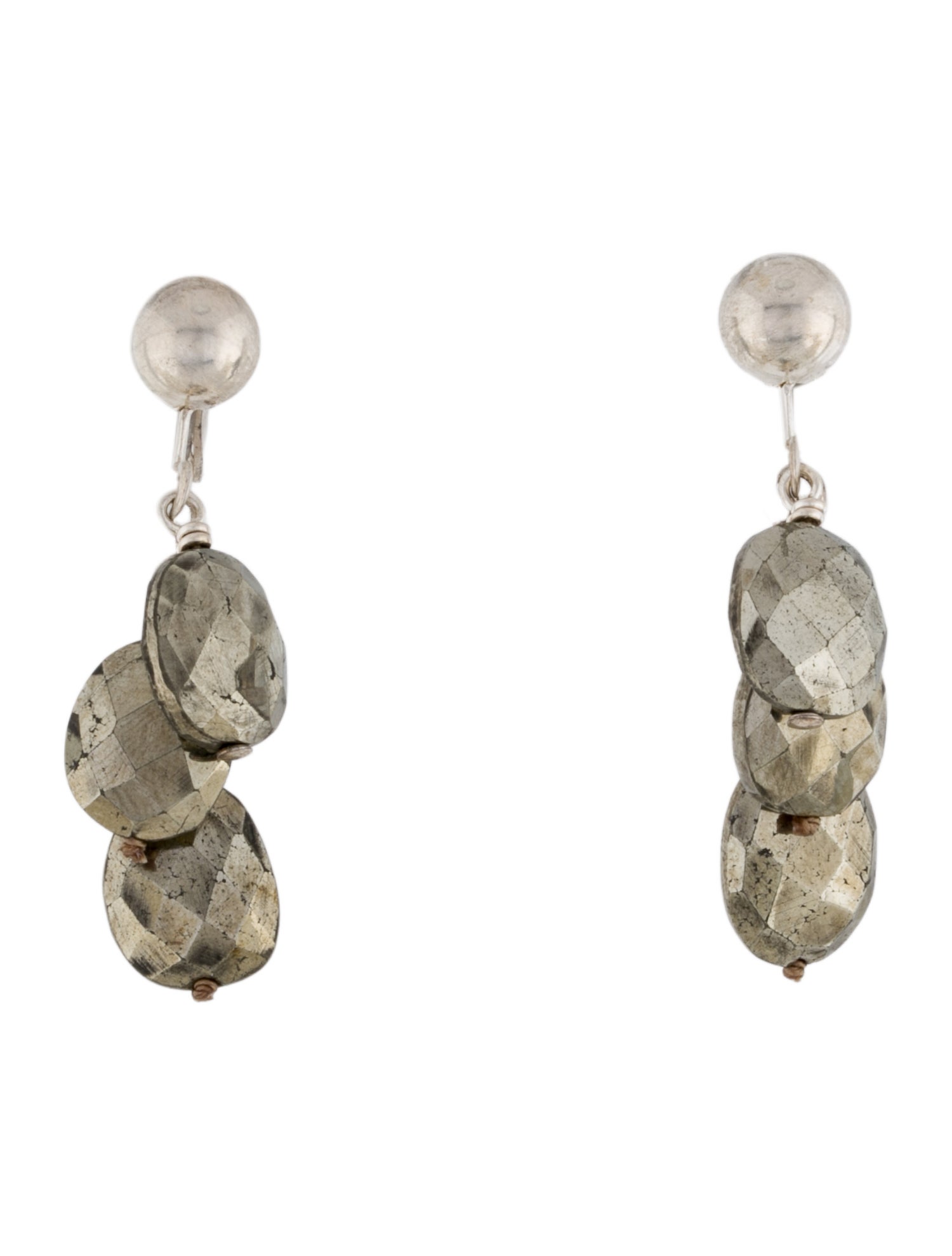Margo Morrison Pyrite Drop Clip-On Earrings