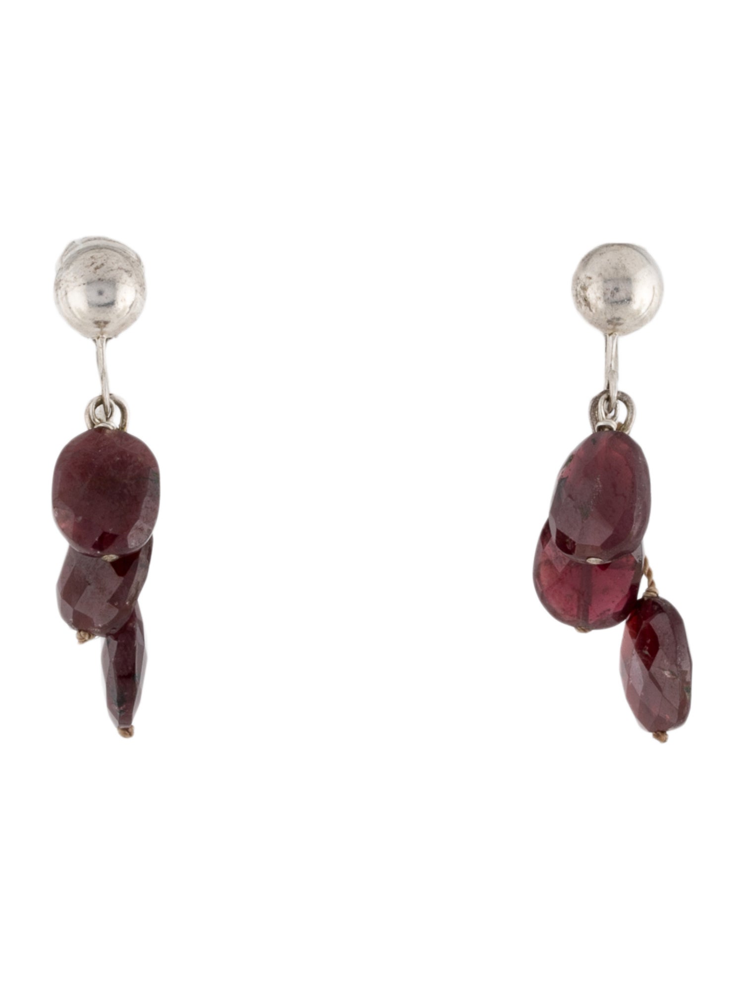 Margo Morrison Garnet Clip On Earrings