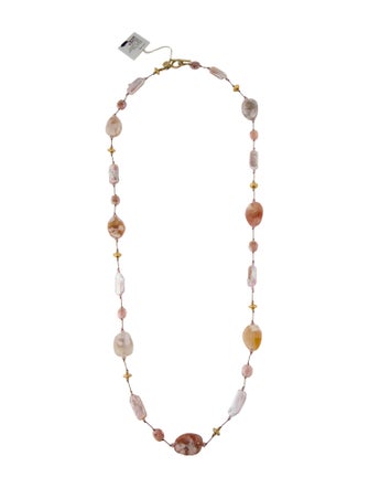 Margo Morrison Dyed Pearl & Multistone Beaded Necklace