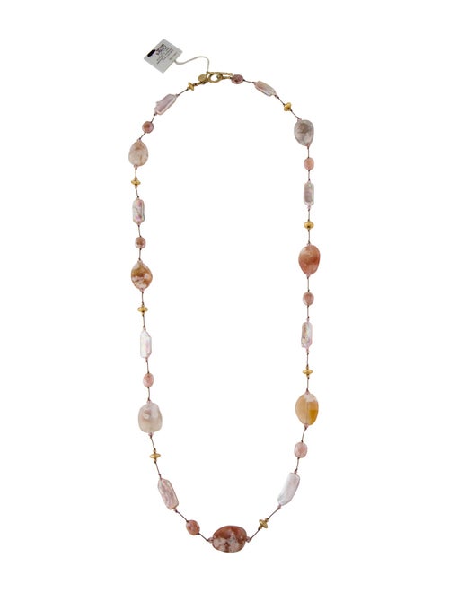 Margo Morrison Dyed Pearl & Multistone Beaded Necklace