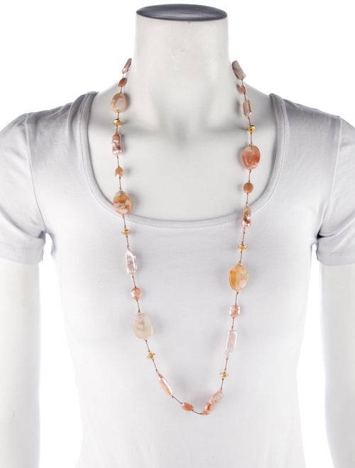 Margo Morrison Dyed Pearl & Multistone Beaded Necklace