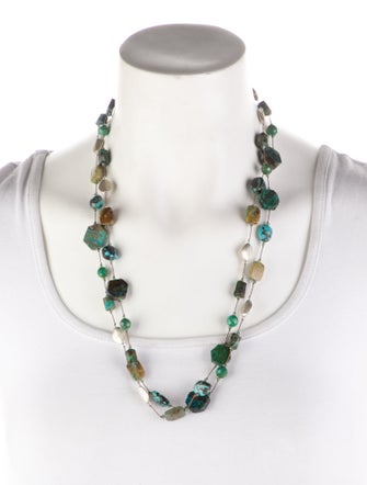 Margo Morrison Multistone & Crystal Hexagonal Combo Station Necklace