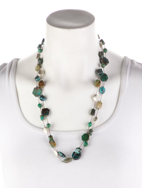 Margo Morrison Multistone & Crystal Hexagonal Combo Station Necklace