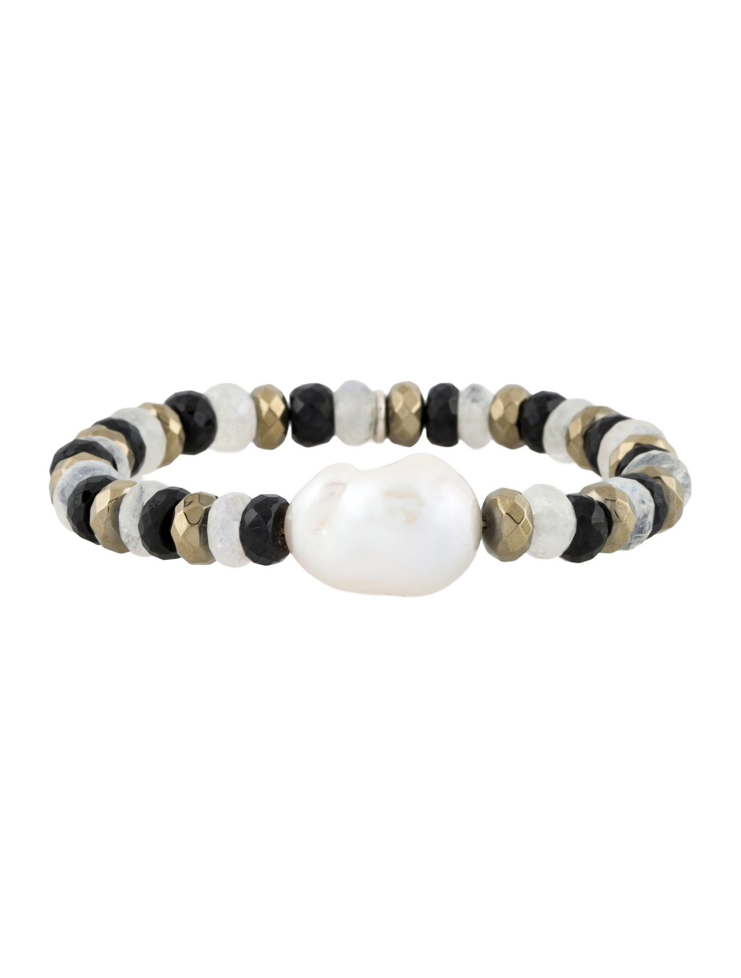Margo Morrison Pearl, Spinel & Labradorite Moonstone Bead Bracelet