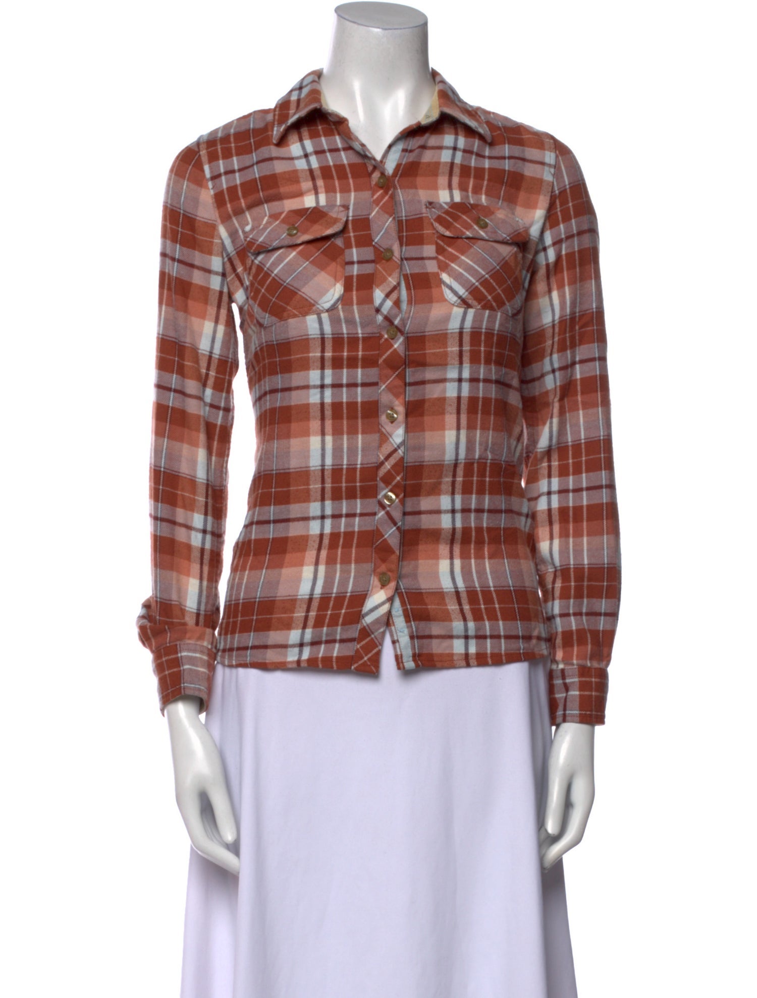 Marmot Plaid Print Long Sleeve Button-Up Top