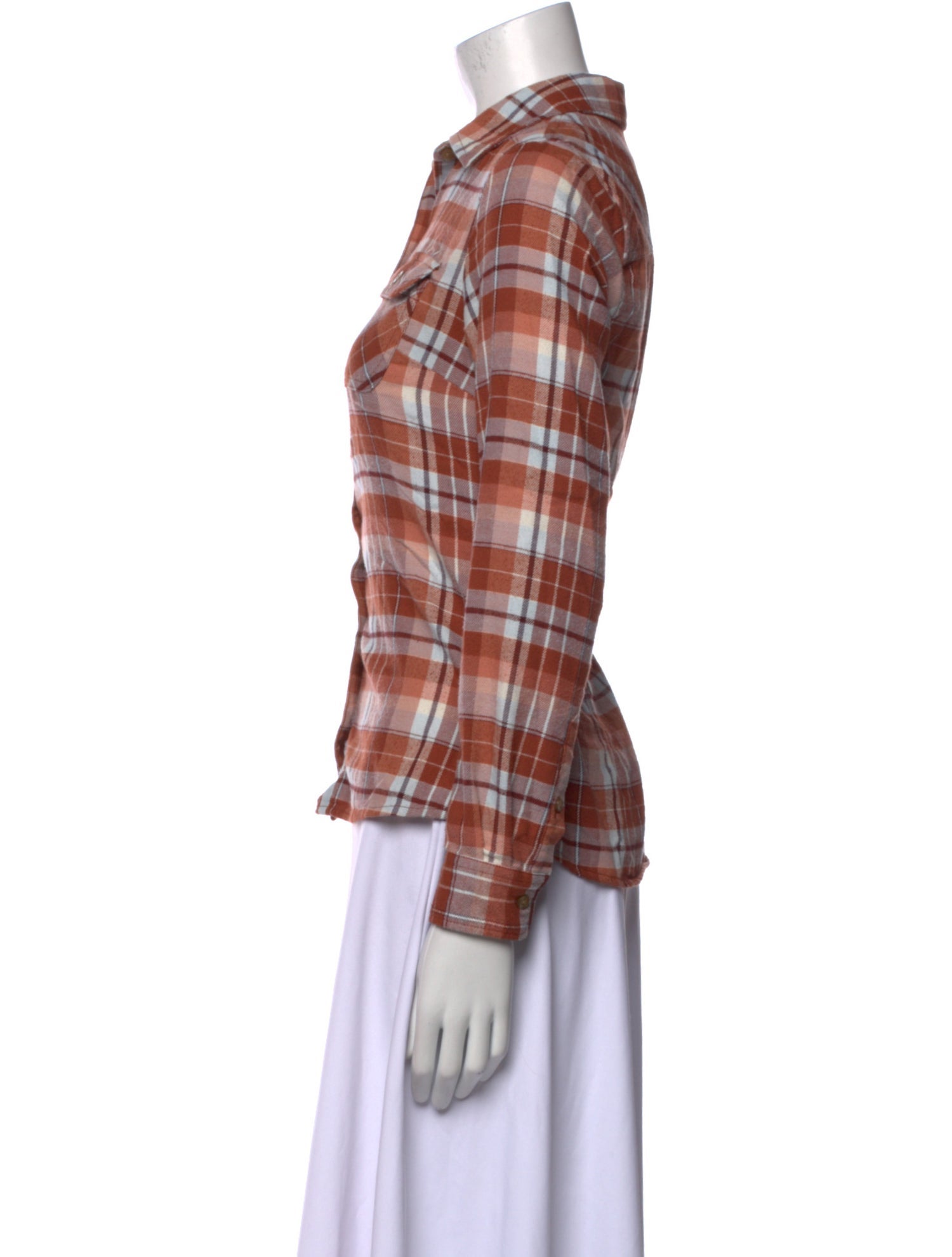 Marmot Plaid Print Long Sleeve Button-Up Top