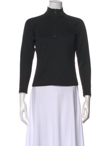 Pre-owned Marmot Mock Neck Long Sleeve Top In Black