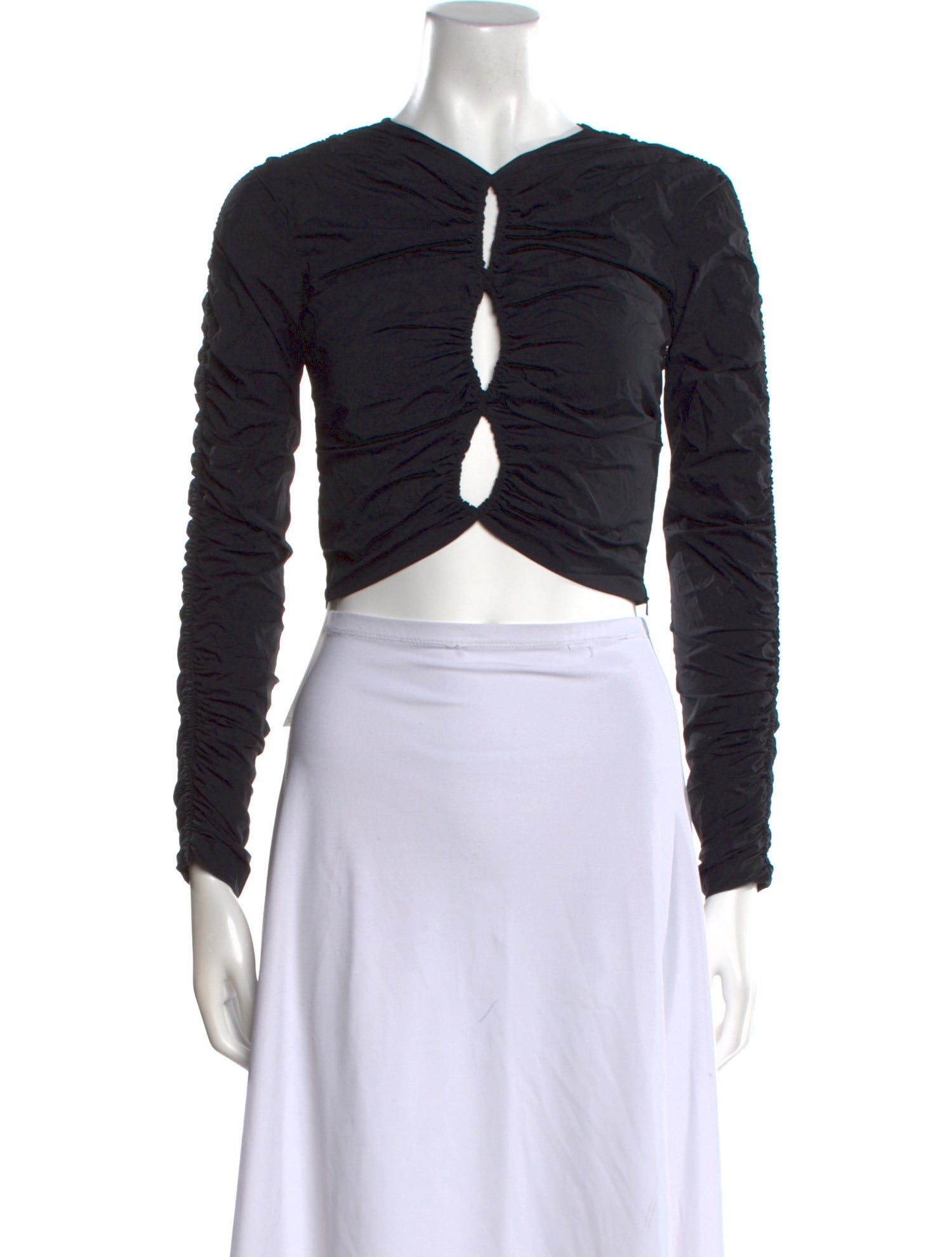 Markoo V-Neck Long Sleeve Crop Top