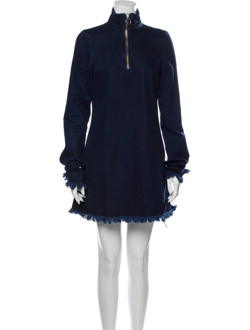 Marques' Almeida Turtleneck Mini Dress Blue