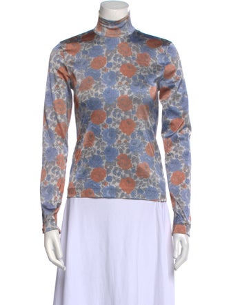 Marques' Almeida Floral Print Turtleneck Sweatshirt