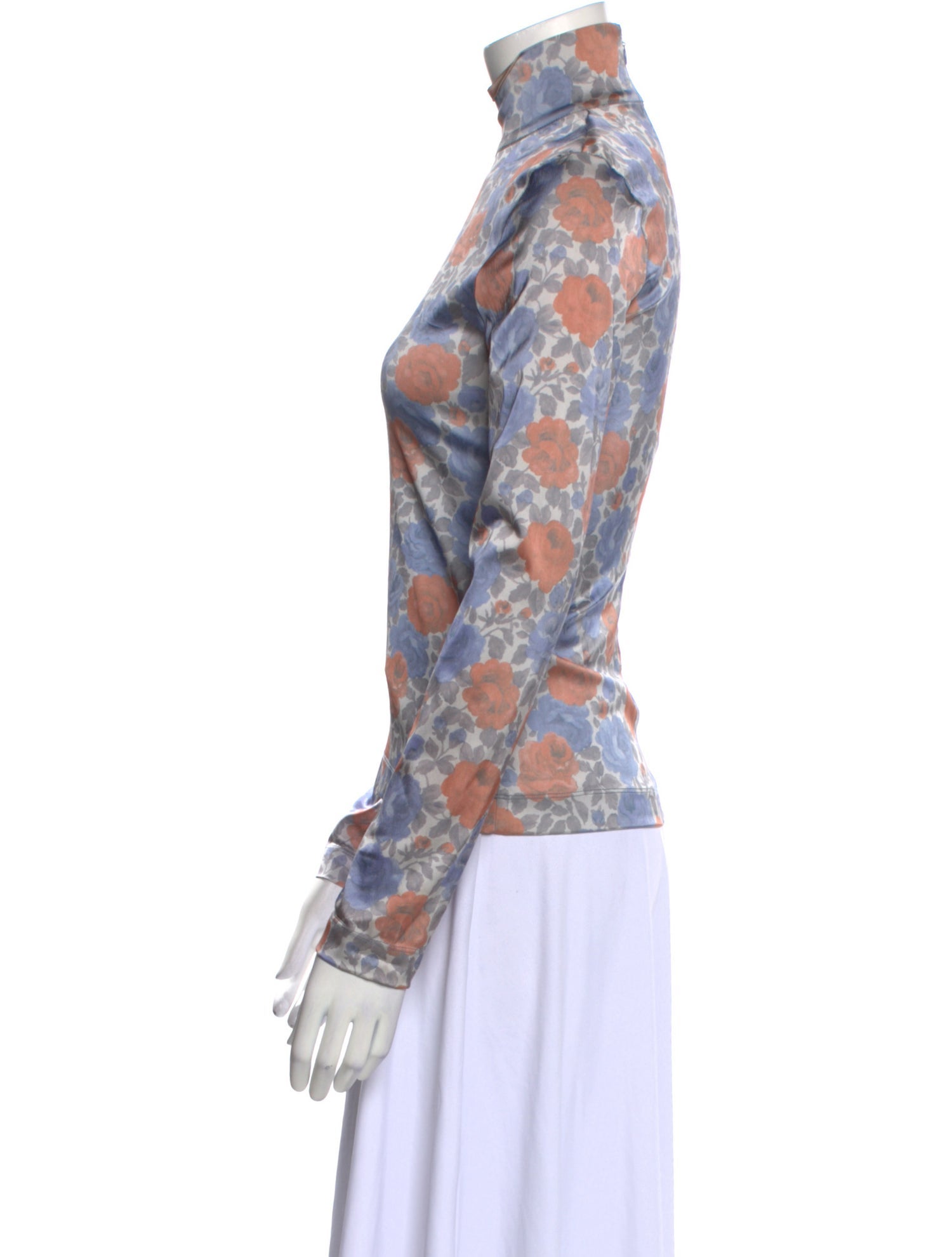 Marques' Almeida Floral Print Turtleneck Sweatshirt