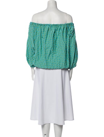 Marques' Almeida Printed Off-The-Shoulder Blouse