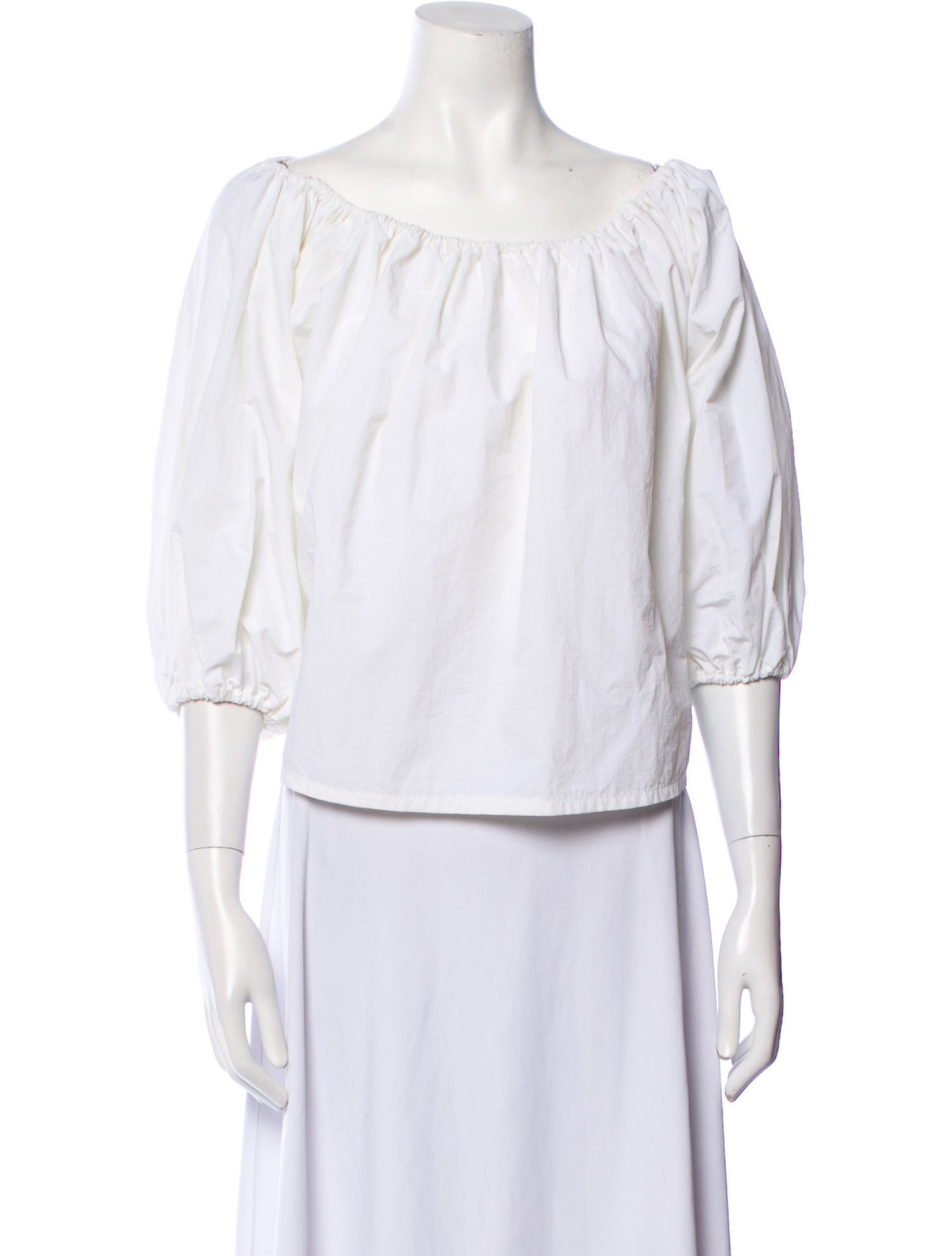 Marques' Almeida Off-The-Shoulder Three-Quarter Sleeve Crop Top