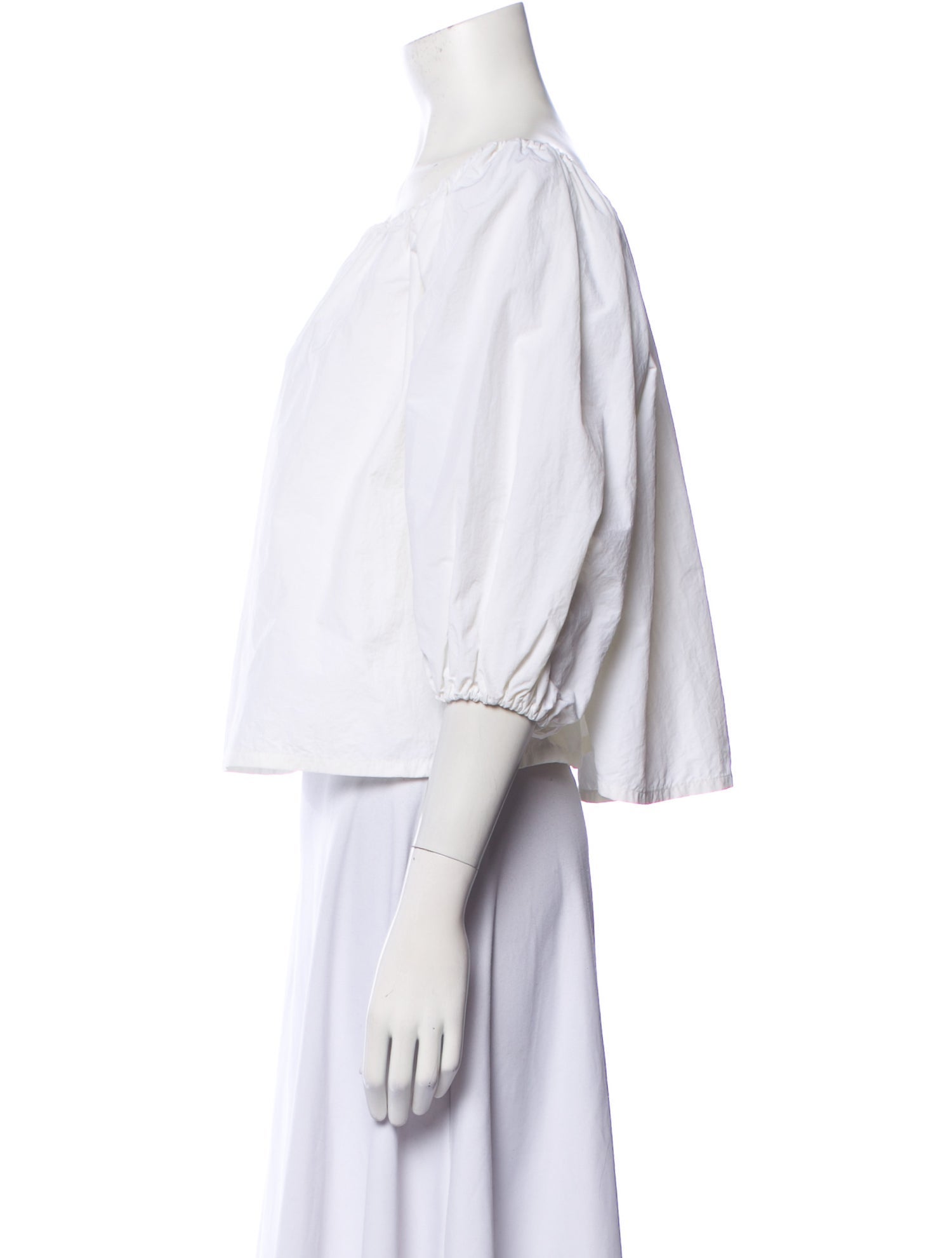 Marques' Almeida Off-The-Shoulder Three-Quarter Sleeve Crop Top