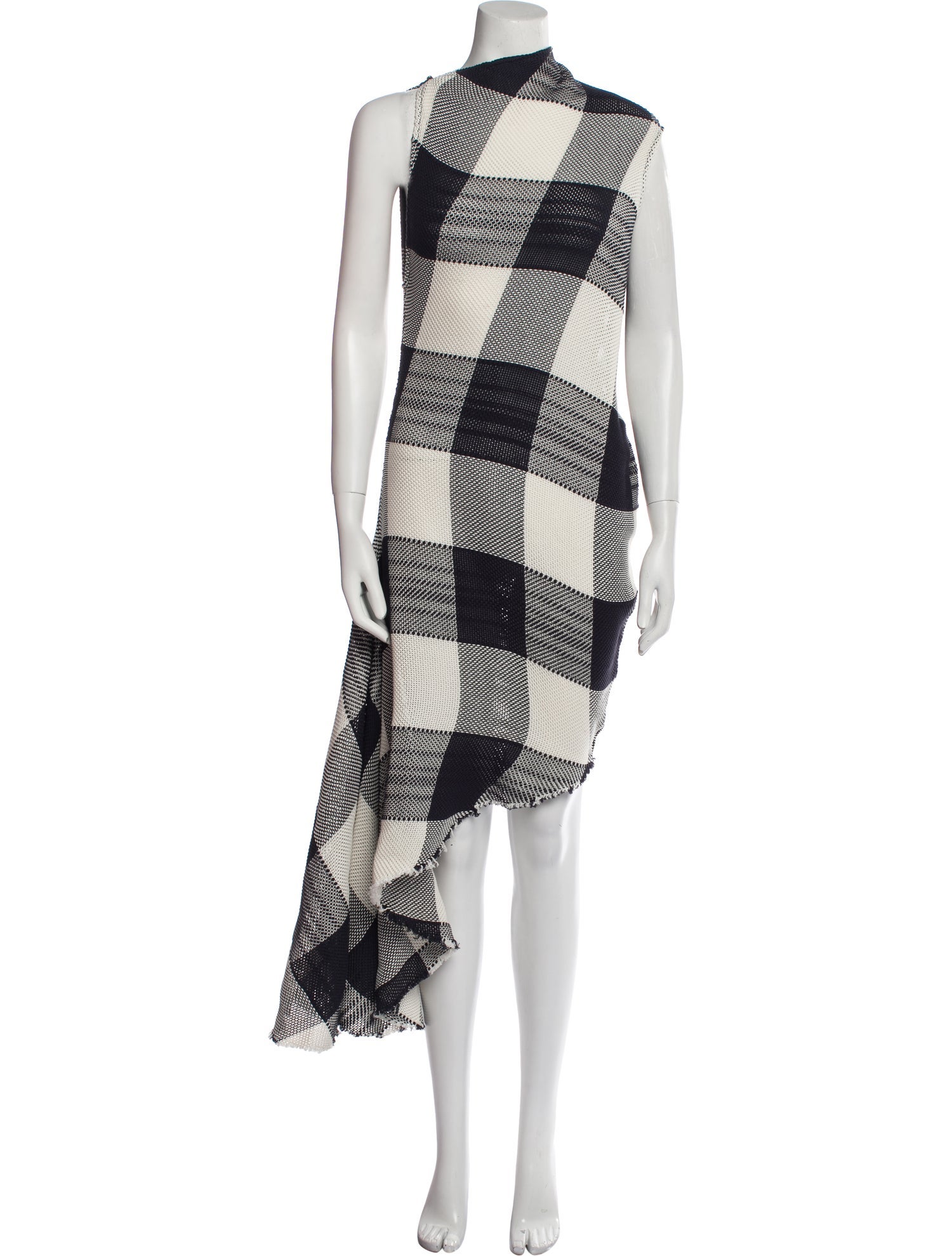 Marques' Almeida Plaid Print Mock Neck Sweater