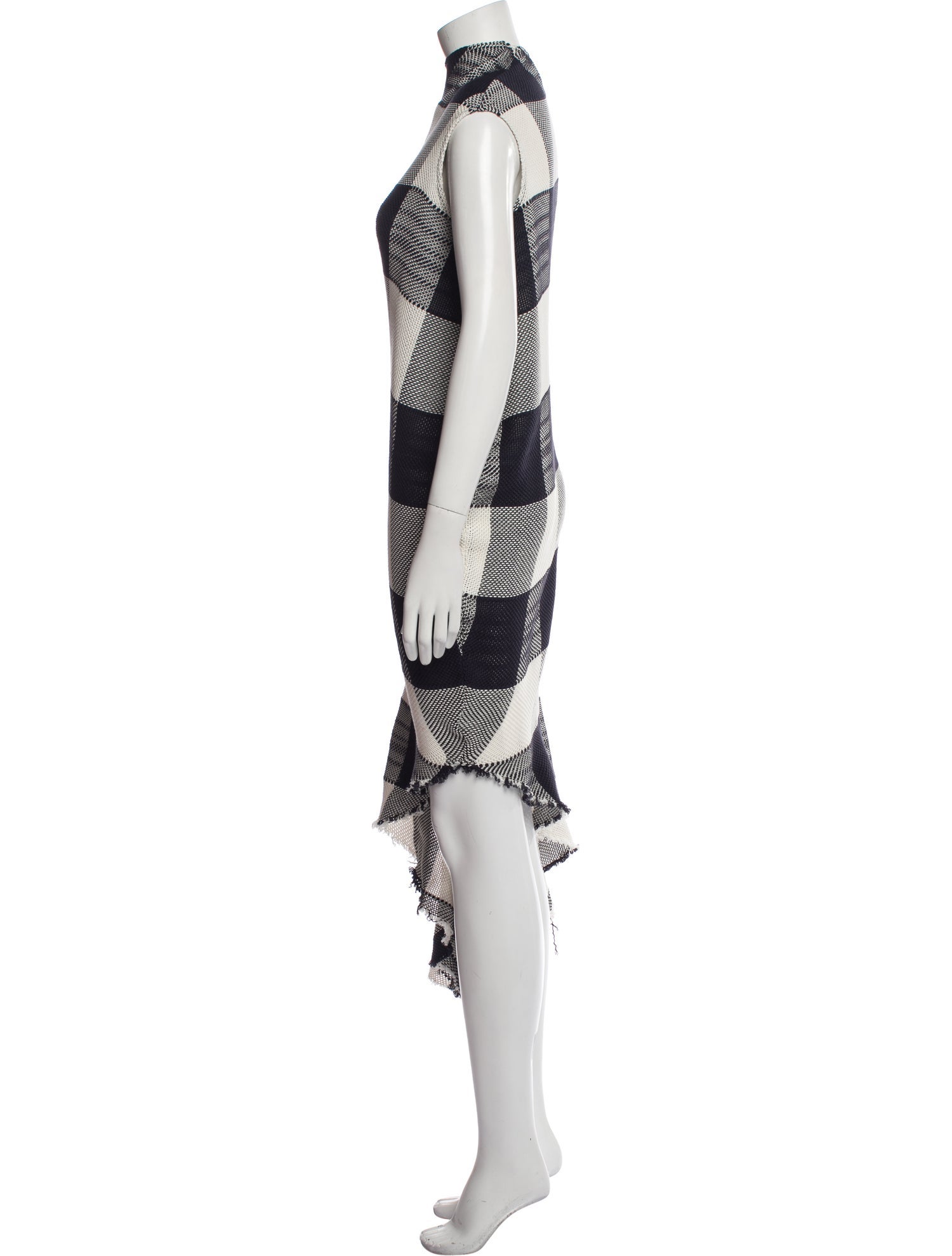 Marques' Almeida Plaid Print Mock Neck Sweater