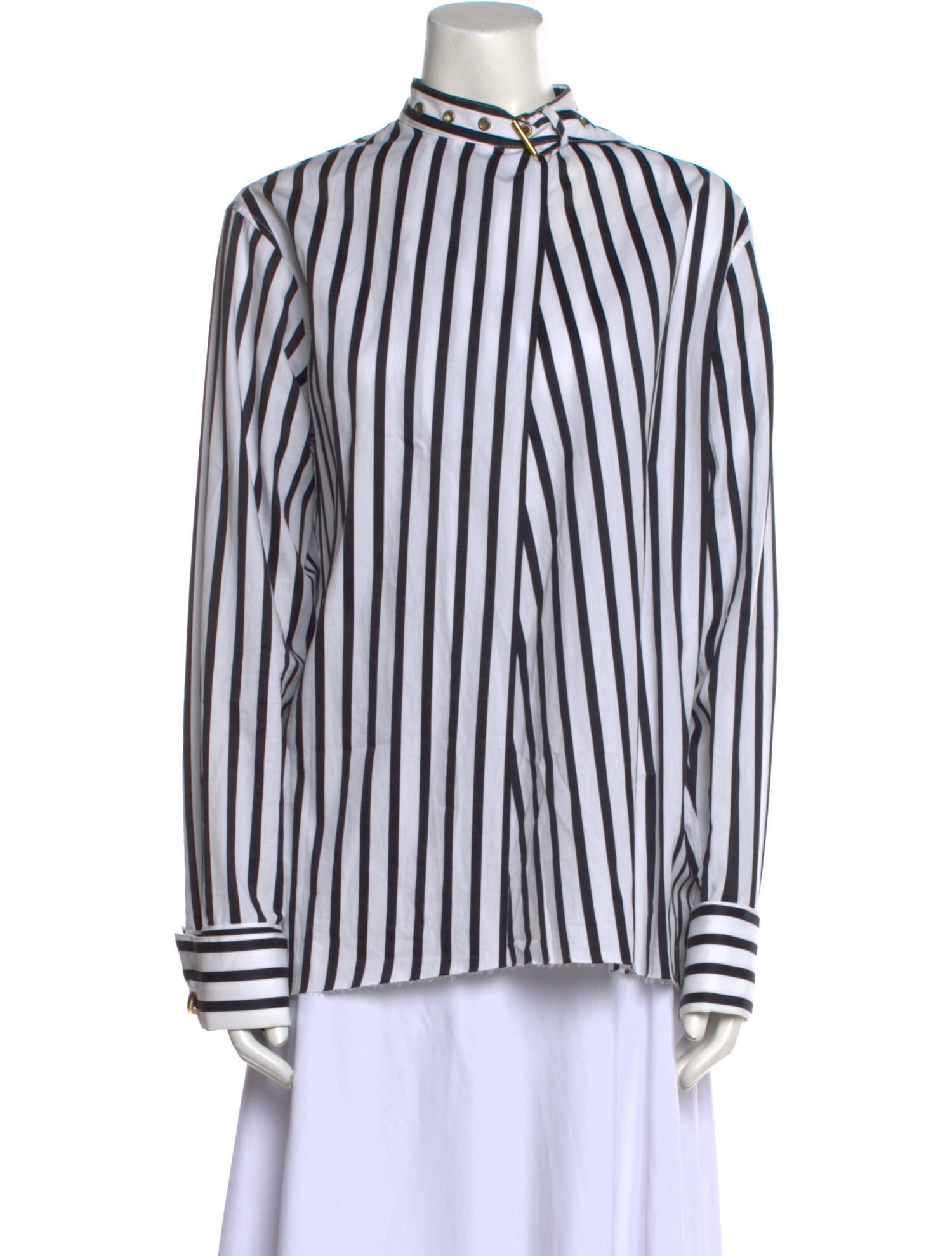 Marques' Almeida Striped Mock Neck Blouse