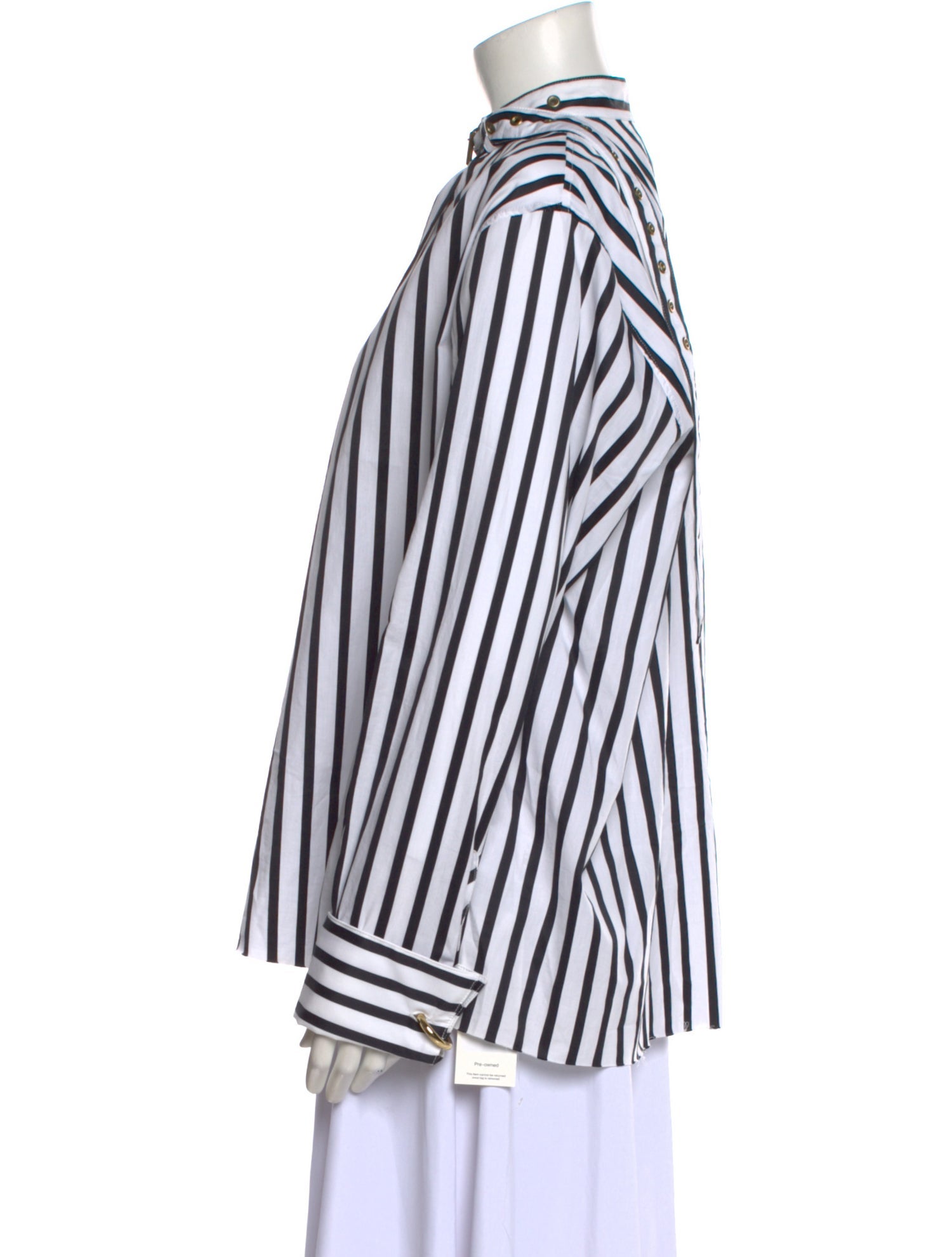 Marques' Almeida Striped Mock Neck Blouse