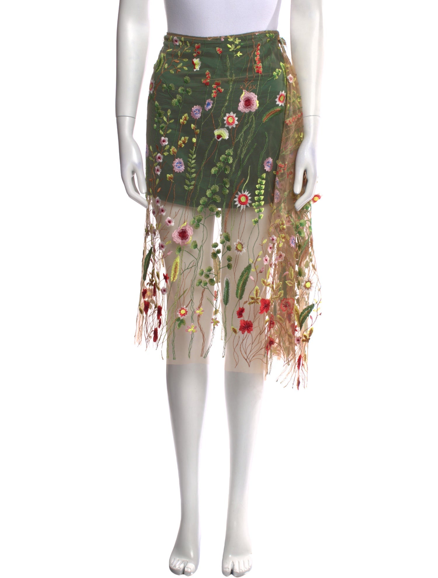 Marques' Almeida Floral Print Knee-Length Skirt