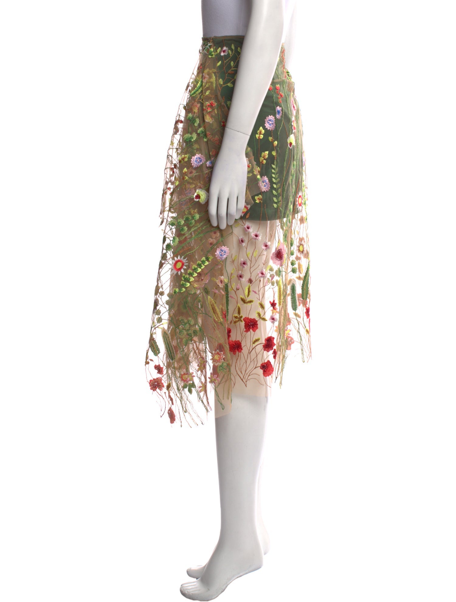 Marques' Almeida Floral Print Knee-Length Skirt